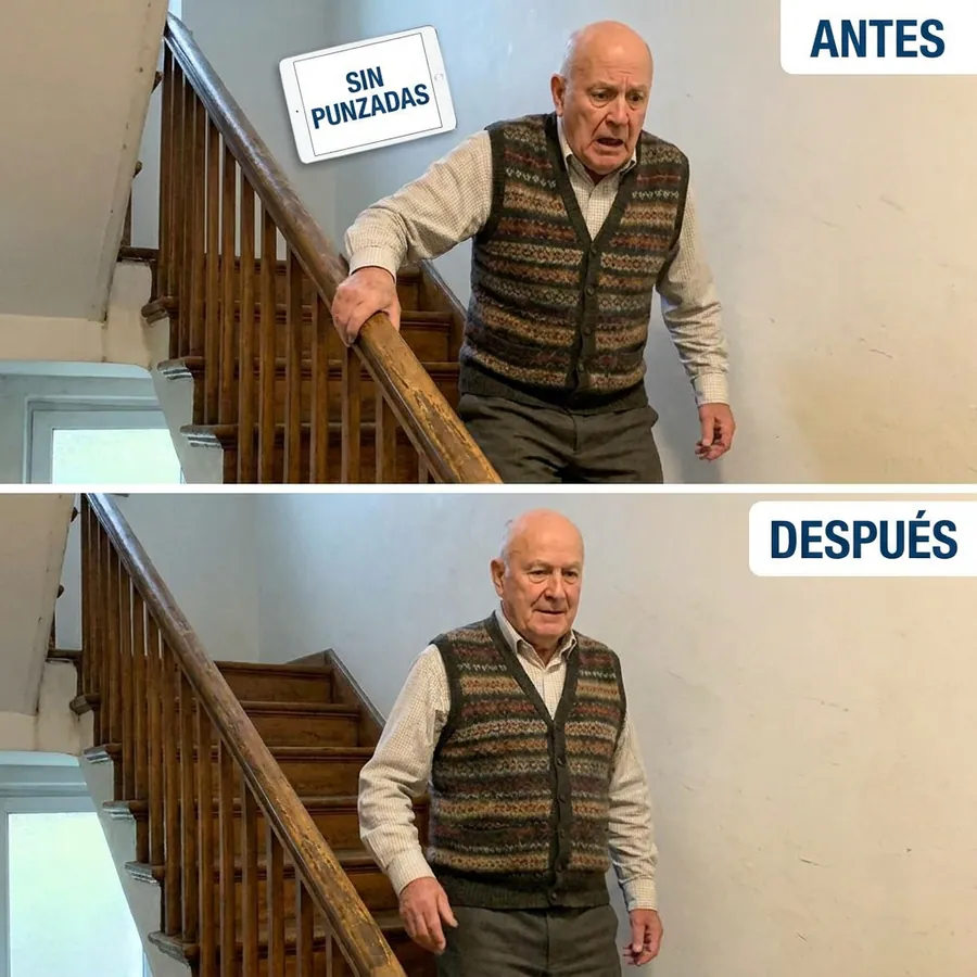 Subes y bajas escaleras sin la punzada e
